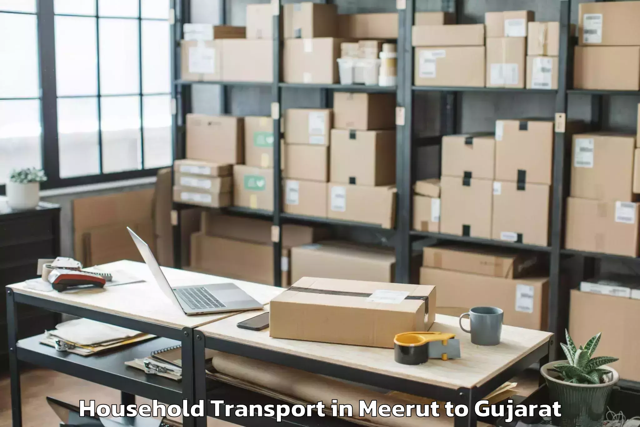 Top Meerut to Kadodara Household Transport Available